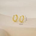 Detailed size chart for golden round hoop earrings with 1.4cm diameter and 0.2cm width - One Pair / Large Round Style-Gold (E071236-2k4)
