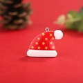 Christmas hat resin pendant with gold stars and metal ring for DIY holiday decor - No.11 Christmas Hat with Stars