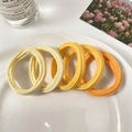 Set of five seamless high-elastic hair ties in gradient yellow and orange colors - 1178C Yellow Gradient (5 Pcs OPP Bag)