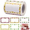 Etichette adesive impermeabili con motivi di frutta per barattoli di vetro e conserve - Stile B (Bordo con Frutta Colorata) / 250 Pezzi/Rotolo