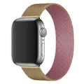 Milanese loop watch band in rose gold and pink metal for Apple Watch series - 23 Gold With Pink / 38/40/41/42mm