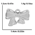 Silver 304 stainless steel bow pendant with dimensions 1.2cm x 1.4cm and weight 1.4g - Basic Smooth Bow / Silver