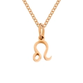 Minimalist Leo zodiac pendant necklace in polished rose gold finish for women - Leo-Rose Gold