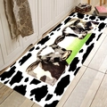 Cow pattern kitchen rug with realistic cattle print and black white spot border - 40x60cm / Cow Ranch