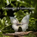 Gradient blue tulle butterfly hair clip on a natural wood branch with greenery - 1Pc 10cm Butterfly Hair Clip