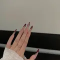 Pink leopard print cat eye long press-on nails with almond shape and glitter finish - XS / Pink Charm Leopard