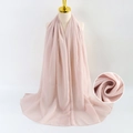 Lightweight pink pearl chiffon scarf for women with elegant drape and texture detail - Dark Blue