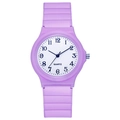 Student exam quartz watch with purple strap and clear numeric dial for exams - Purple