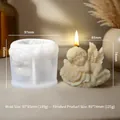 Schlafender Engel auf Rose Silikonform für Kerzen, weiß-transparent, 97x85mm groß - Rosen Engel C ZL-880