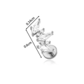 Silver F136 titanium labret stud with rhombus zirconia, size 0.6cm by 0.34cm - Geometric Rhombus Style (0193-2#) / Silver