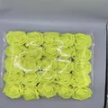 Set of 25 bright yellow PE foam artificial roses for wedding decoration and bouquets - Rose Leaves (25pcs) / Yellow