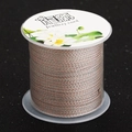 Flat braided grey-champagne cotton jewelry cord on reel for DIY bracelet making - 19# Champagne Gray