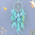 Dreamcatcher hanging ornament in mint green with feathers and beads for wall decor - Creamy Little Flowers - A Green And Quality Choice / Default Quality Choice