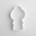 Ausstechform aus weißem Kunststoff in Cartoon-Figur-Form für festliches Backen - Weihnachtsfrau - Kunststoffform