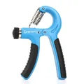 Blue and black adjustable hand grip strengthener with 5-60kg resistance range - Plain Style / Blue Black