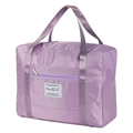 Purple large capacity folding travel bag made of durable oxford cloth with front zipper pocket - Large / Purple