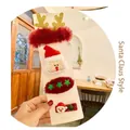 Christmas hair clip set featuring plush Santa and reindeer antlers on a display card - Santa Claus (Hair Tie Collection) / 4 Pieces