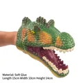 Green Spinosaurus hand puppet made of soft rubber material measuring 15x10x14cm - Spinosaurus Hand Puppet