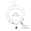 Collier doré avec pendentifs mystiques lune et étoile ornés d'émail bleu brillant - Collier Étoile Lune avec Gemme / Or