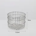 Compact circular 304 stainless steel fruit basket with dimensions 13.2cm by 10cm - Round (Diameter 13.2cm)