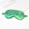 Artistic Van Gogh style green silk sleep mask with elastic strap for eye relaxation - #5 Green Wheat Field
