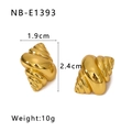 Detail of 18K gold-plated spiral shell earrings with size 1.9x2.4cm and weight 10g - Gold Spiral Shell Stud Earrings (NB-E1393)