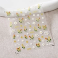 Floral nail stickers M-350 with yellow tulip and white daisy designs on a matte base - Tulip and Daisy Floral Style (M-350)