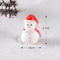 Miniature resin snowman figurine with red hat and scarf, size 1.8cm by 2.7cm - Dark Green Style 12 Snowman
