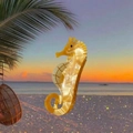 Seahorse shaped acetate hair claw clip with yellow marble texture for women's high ponytail - Yellow Seahorse