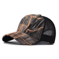 Cappellino da baseball sfumato con rete posteriore e stampa artistica arancione urban - M (56-58cm) / Khaki Sfumato