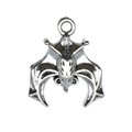 DIY Schmuckzubehör mit einem Vintage-Fledermaus-Anhänger aus Legierung in Silberoptik - 1 Stück / Kleines Silber (17x20mm)