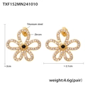 Dettagli tecnici orecchini a fiore in acciaio al titanio con zircone e placcatura oro - Orecchini a Fiore in Oro con Zircone (TXF152)