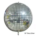 Giant 50 inch silver disco ball balloon with mirror metallic grid texture for party decor - 50 inch / Silver