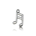 Silver musical note metal charm with jump ring for DIY jewelry making and necklaces - Tiny Music Symbol-9x14mm