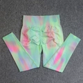 Leggings yoga tie-dye a vita alta con effetto push-up per modellare i glutei sport - Taglia S / Pantaloni e gonne / Verde Turchese Aurora