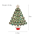 Detail of Christmas tree brooch with green enamel, colorful rhinestones and 6cm dimensions - XZ5003 Enamel Christmas Tree
