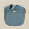 Soft dark blue cotton gauze baby bib with snap fasteners for newborns and infants - Dark Green