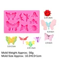 Molde de silicona de insectos con mariposas y abejas para fondant o artes de resina - Estilo Combo Insecto (15-158 Rosa)