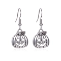 Silver Halloween pumpkin earrings crafted from metal with secure hook design - 11.Silver Pumpkin Earrings