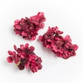 Close-up of deep red burnt edge artificial hydrangea petals for DIY handmade accessories - Red