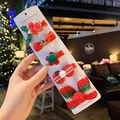 5-piece Christmas tree hair clip set for kids with red bows and green sequins - H3-9# Large Butterfly Christmas Edition (cardboard Packaging)