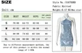 Maattabel met buste-, taille- en heupomtrek voor de mouwloze gebreide mini-jurk met open rug - S / Lichtblauw