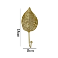 Eleganter goldener Deko-Wandhaken in Blattform, 18x8cm mit hohler Aderstruktur - 18x8cm / Gold F (Lange Feder)