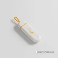 Portable 7-day storage pill box in white and orange with handy silicone lanyard - U222 Orange Capsule Style