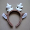 Détail du serre-tête bois de renne en peluche avec oreilles douces pour Noël - 9# Bandeau Bois de Renne-B Style Blanc