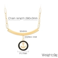 Golden stainless steel necklace featuring a black round anchor pendant and curved bar - Gold Anchor Necklace (KN236516-NT)