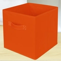 Foldable bright orange fabric storage box with reinforced handle for drawer organization - Cloth Handle / Large (28*28*28cm) / Orange