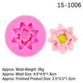 Pink lotus flower silicone mold for DIY cake fondant and soap making 4.6x1.8cm - 5#15-1006 Lotus / Pink