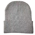 Berretto classico in maglia grigio mélange in morbido filato acrilico con risvolto - Grigio Melange Chiaro