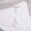 S925 Sterling Silber Herz-Knebelverschluss-Set für DIY Schmuckherstellung - Silber Set